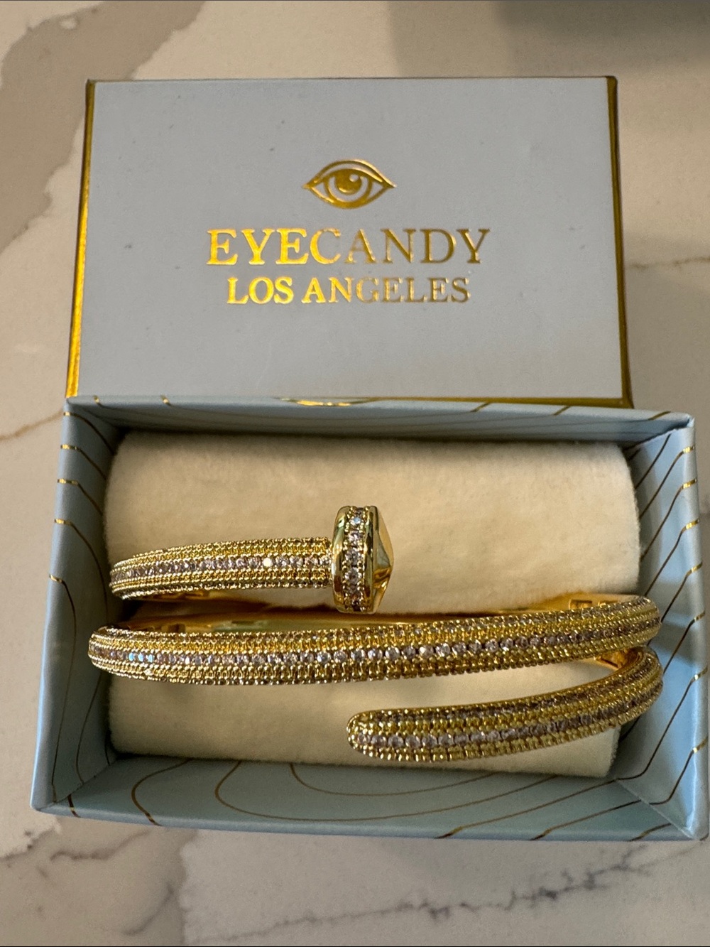 Gold Crystal Wrap Bracelet New with box